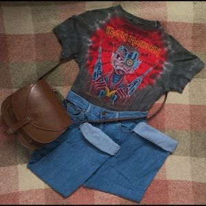 Vintage Iron Maiden Shirt 1987 Somewhere In Time Tye Dye Concert Shirt